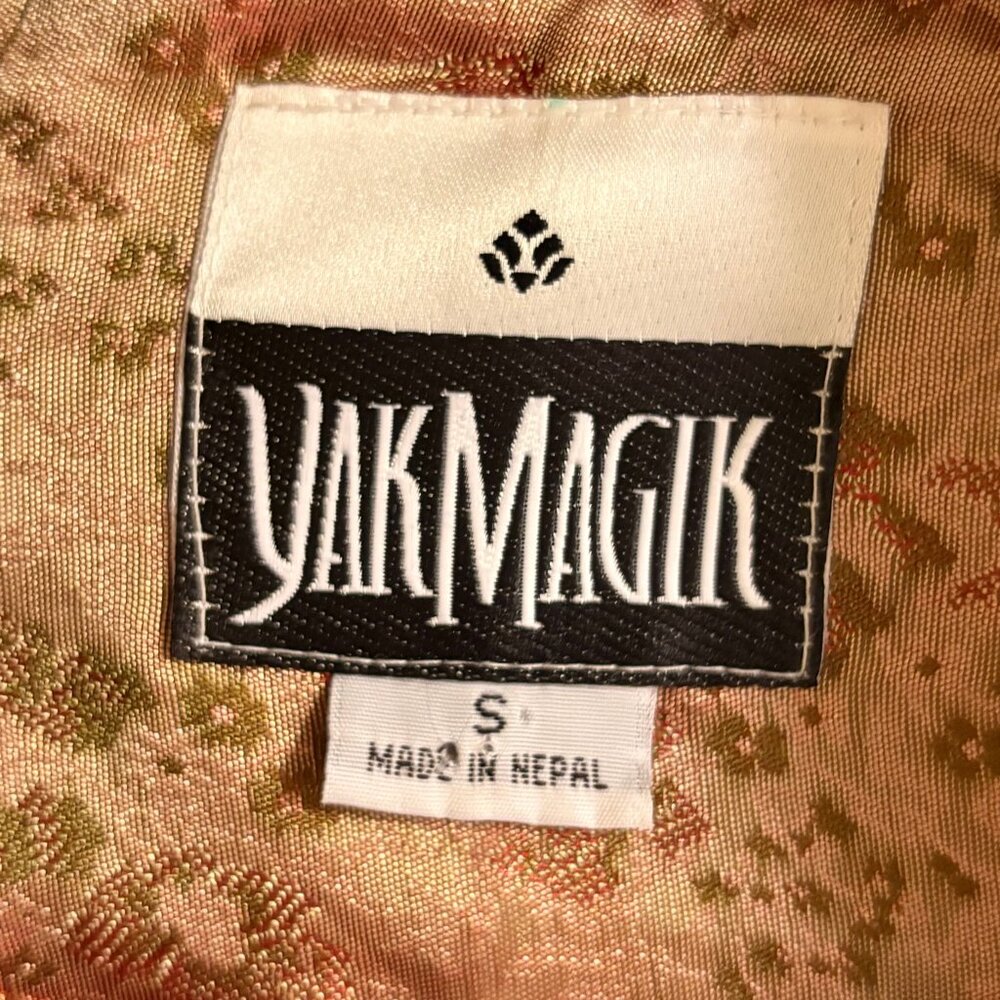 Yak Magik Small Tapestry Jacket Embellished Buttons Boho Cropped Blazer - Picture 8 of 8